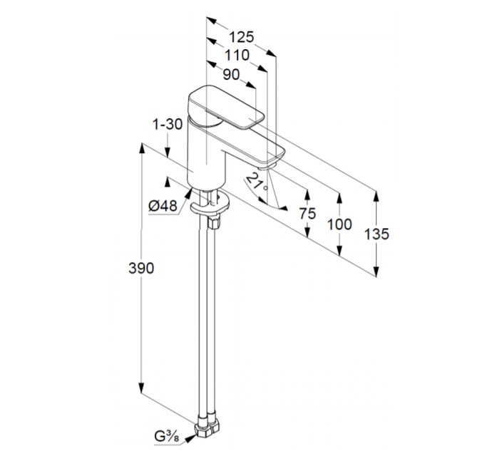 Змішувач для умивальника 75 DN 15 Pure&Style (400280575), Kludi, - Зображення 291069-87989.jpg