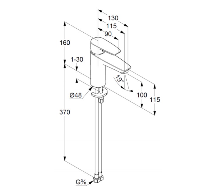 Змішувач для умивальника 100 DN 15 Pure&Solid (342920575), Kludi - Зображення 295129-a50bd.jpg
