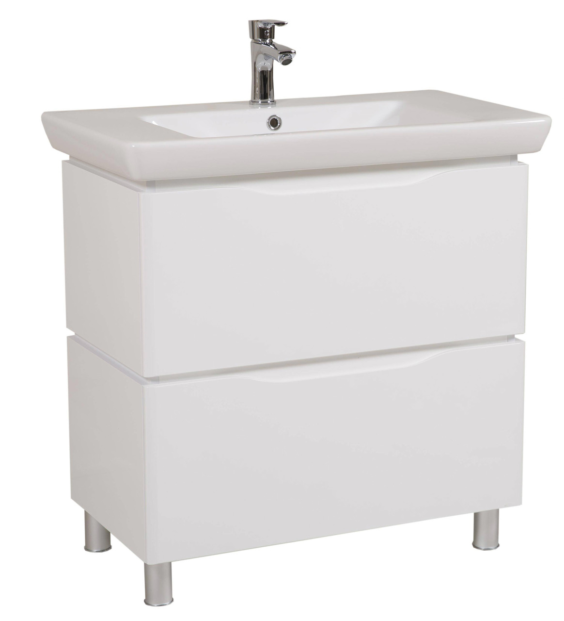 Шафка з умивальником Венеція Біла Порто 85, Аква Родос - Зображення