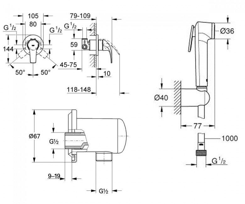 Гігієнічний душ BauCurve UA11104400 Grohe - Зображення 30056595-38bf4.jpg