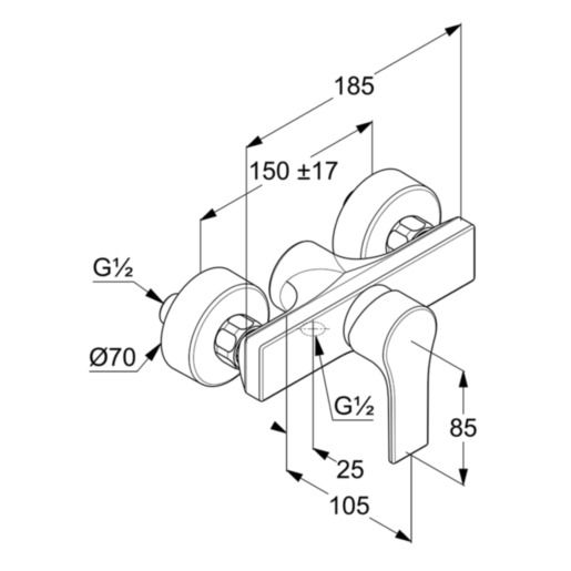 Змішувач для душу DN 15 Zenta SL (488700565), Kludi - Зображення 302454-b15c9.jpg