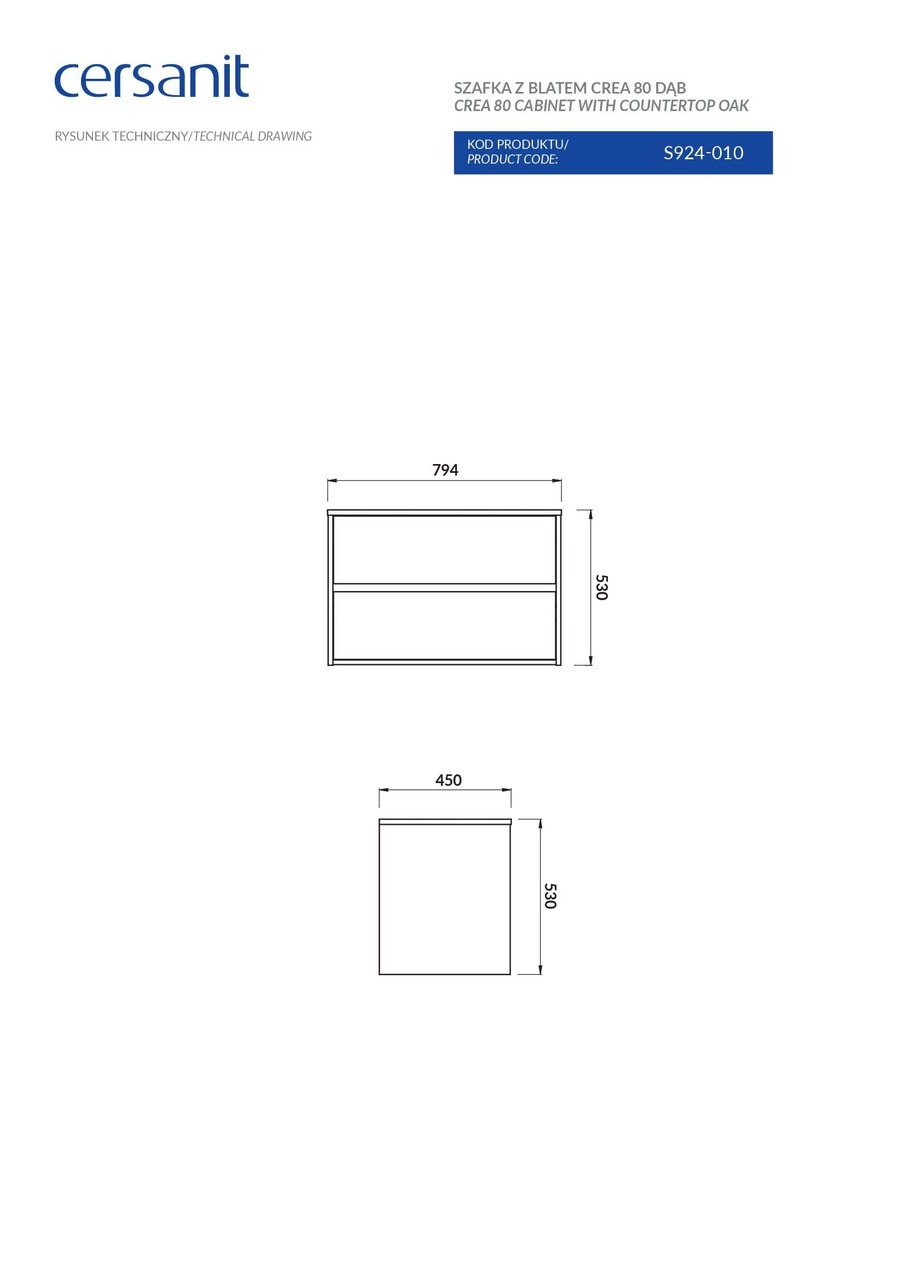Шафка під умивальник CREA 80 Oak FZZW1008781564 Cersanit - Зображення 307139-d0ffc.jpg