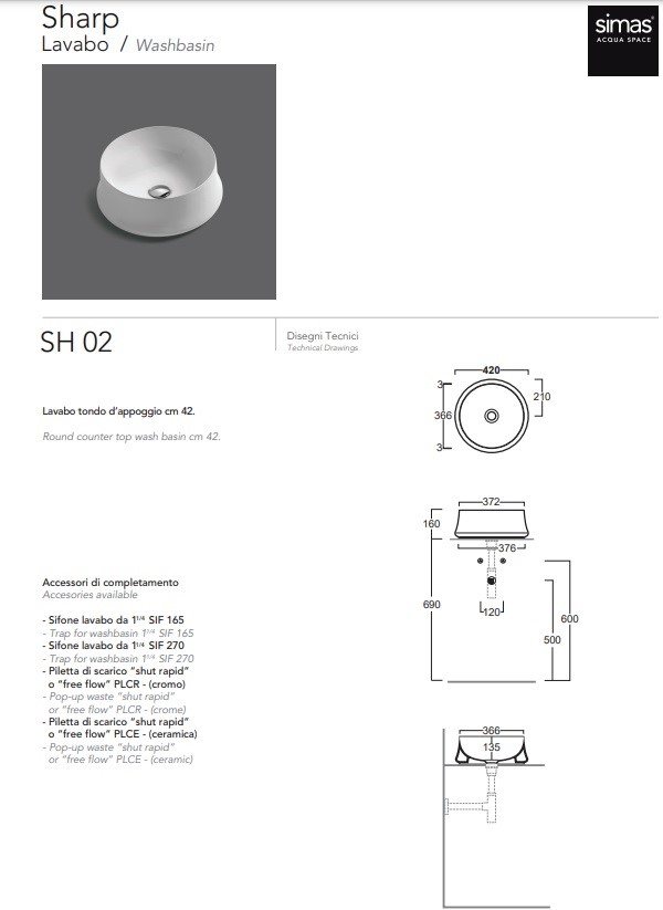 Умивальник Sharp SH02 Antracite matt SIMAS - Зображення 308259-607e8.jpg
