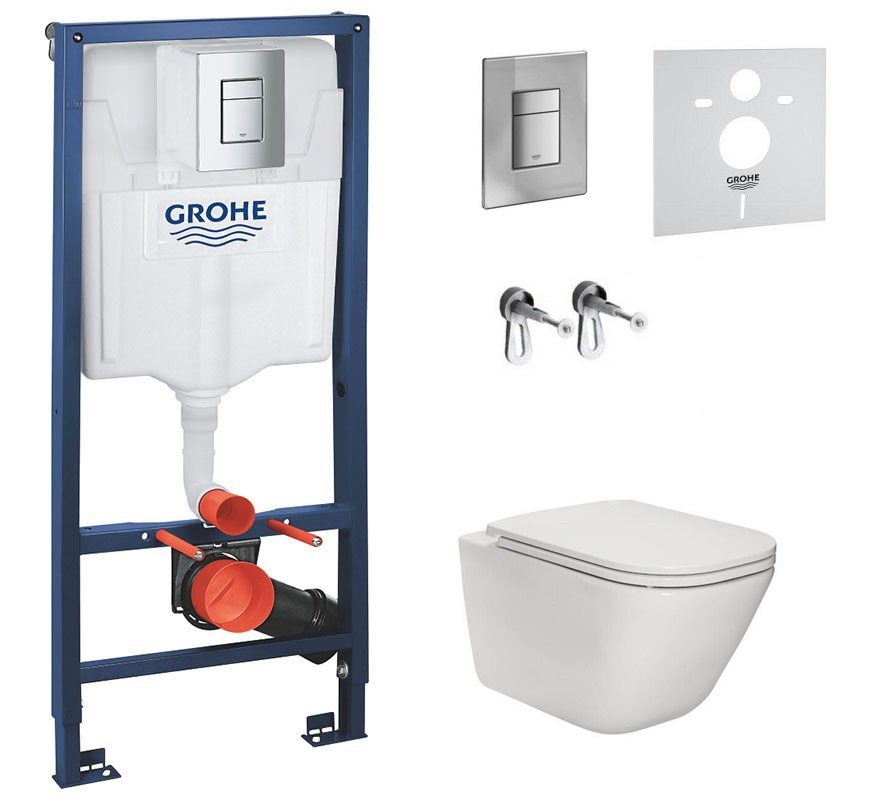 Комплект Інсталяція Rapid SL (38772001) Grohe + Унітаз Gap Clean Rimless з кришкою (A34H470000) Roca - Зображення