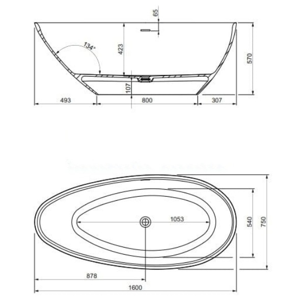 Комплект Ванна овальна Palo 160х750 Roca Змішувач підлоговий для ванни Escuadra Roca - Зображення 31074082-14795.jpg