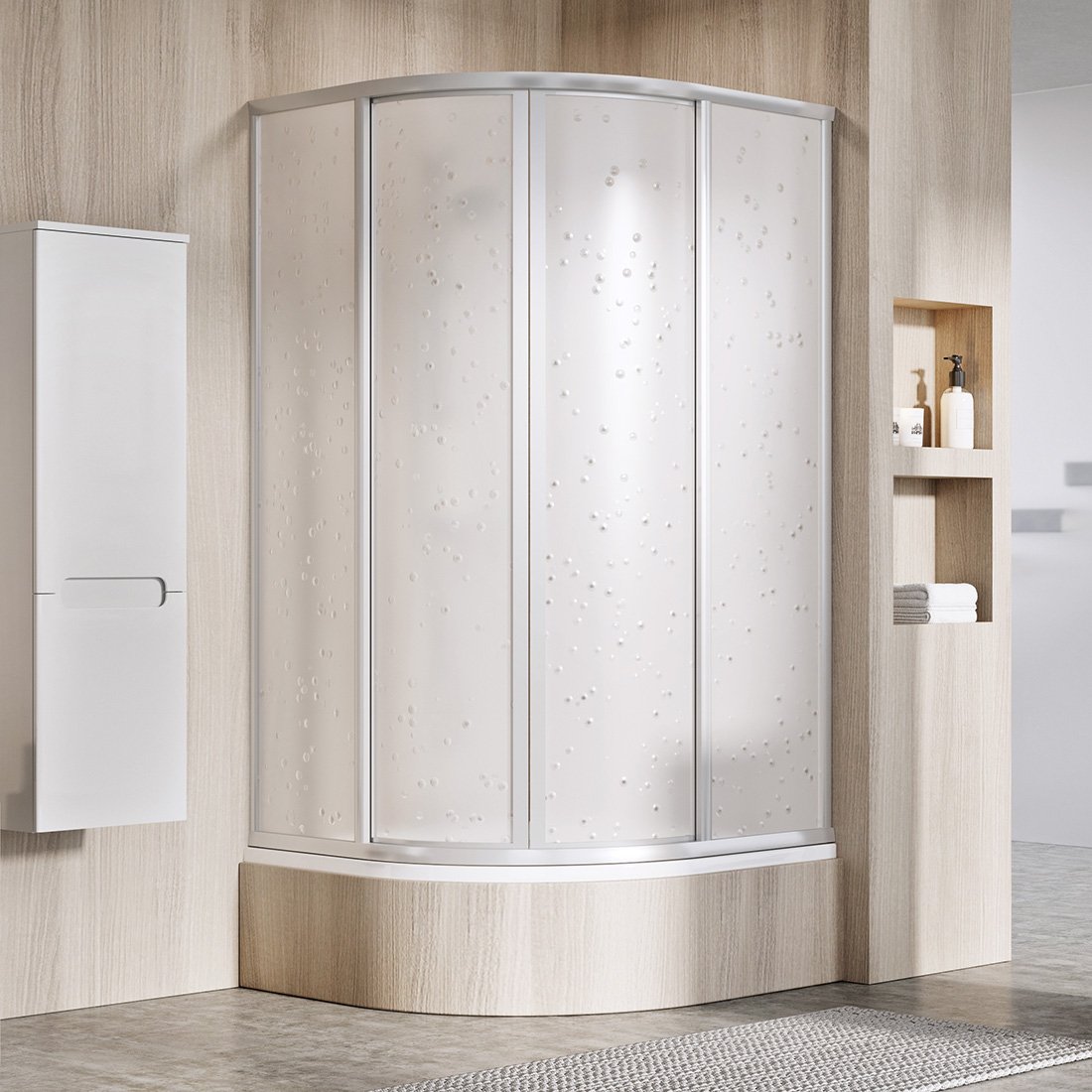 Душова кабіна напівкругла SUPERNOVA SKCP4-90 SABINA Pearl, (31177VU0011) RAVAK - Зображення