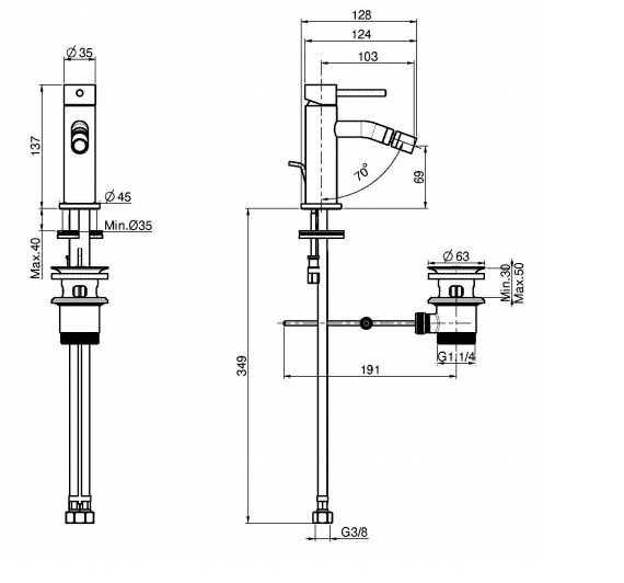 Змішувач для біде Spillo up (F3032XSBS) білий мат, Fima - Зображення 311869-230c4.jpg