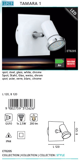 Спот TAMARA 1 (31262), EGLO - Зображення 31262--.jpg