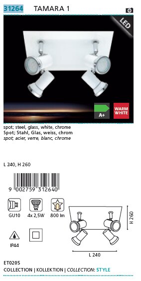 Спот TAMARA 1 (31264), EGLO - Зображення 31264--.jpg
