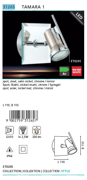 Спот TAMARA 1 (31265), EGLO - Зображення 31265--.jpg