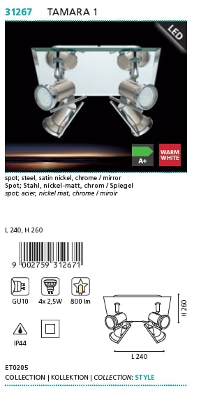 Спот TAMARA 1 (31267), EGLO - Зображення 31267--.jpg
