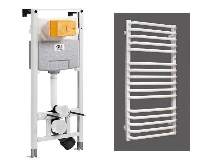 Інсталяція для унітаза механічна OLI 120 Рушникосушка 910х430 C01 WGC01091043K916SX Terma - Зображення