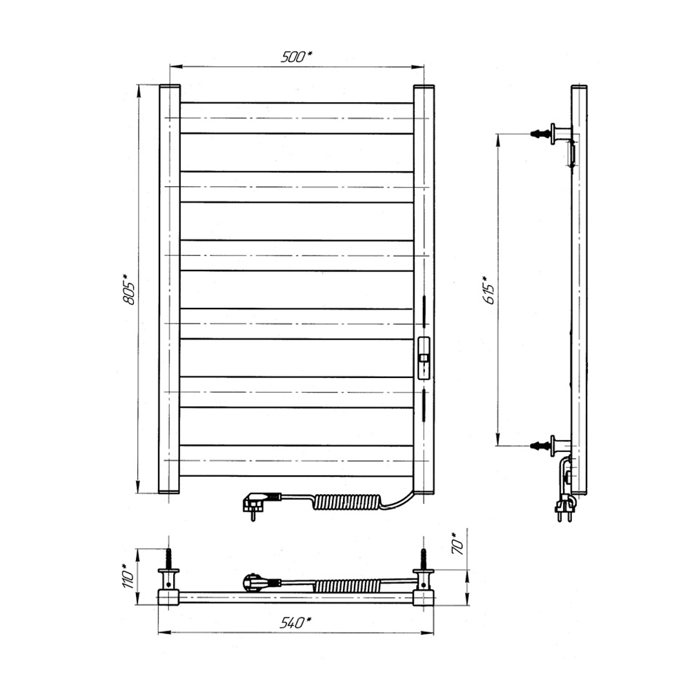Рушникосушка електрична А1 ЧФ6 500x600 LARIS - Зображення 31382425-4b911.jpg