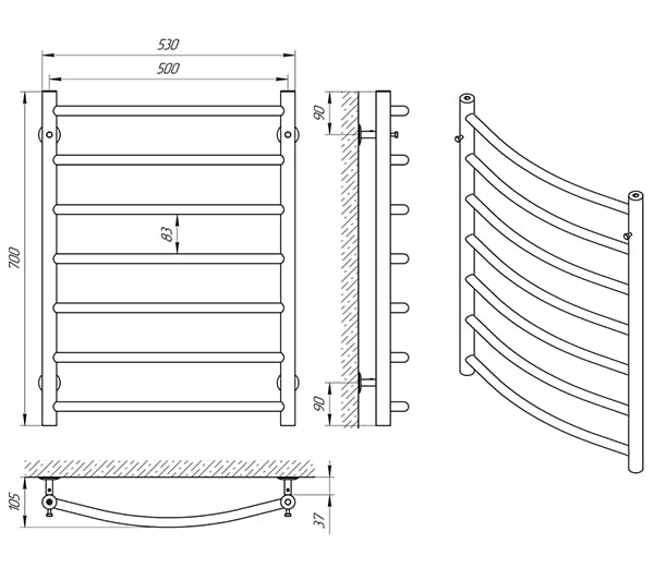Рушникосушка водяна А1 П7 500x700 LARIS - Зображення 31384480-2c228.jpg