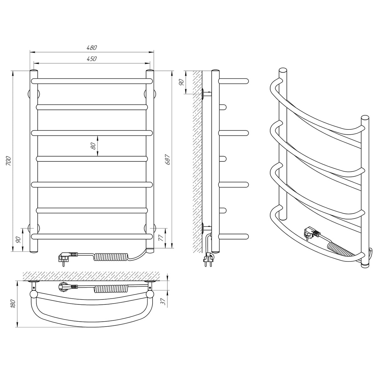 Рушникосушка електрична Єва П7 450x700 LARIS - Зображення 31387611-616d0.jpg