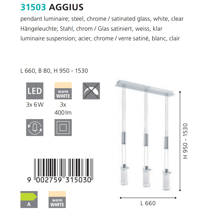 Люстра AGGIUS 1 6W LED (31503), EGLO - Зображення 31503-3.jpg