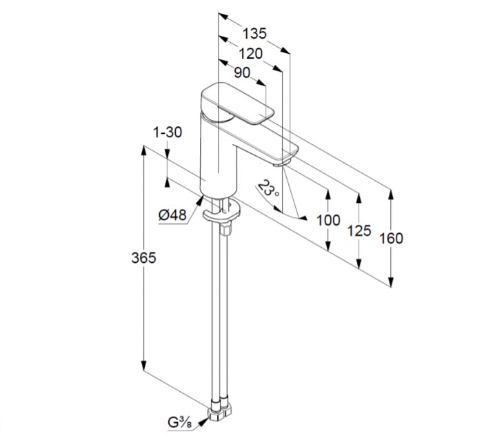 Змішувач для умивальника 100 DN 15 Pure&Style (402920575), Kludi - Зображення 315139-423b9.jpg