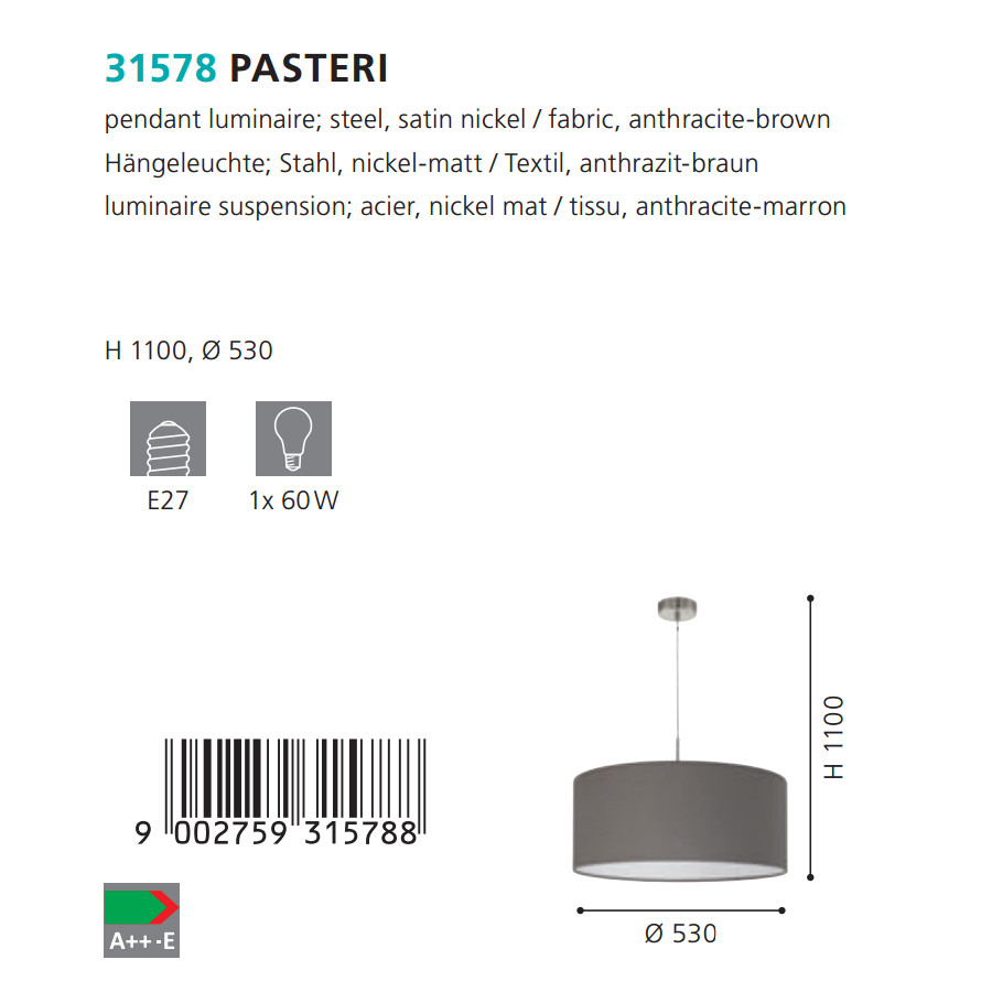 Люстра PASTERI ANTHRAZIT-BRAUN (31578), EGLO - Зображення 31578--.jpg