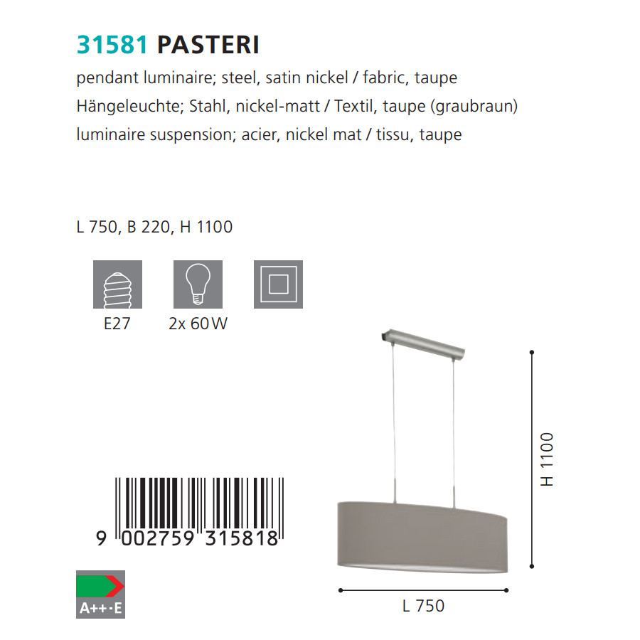 Люстра PASTERI NICKEL-TAUPE (31581), EGLO - Зображення 31581--.jpg
