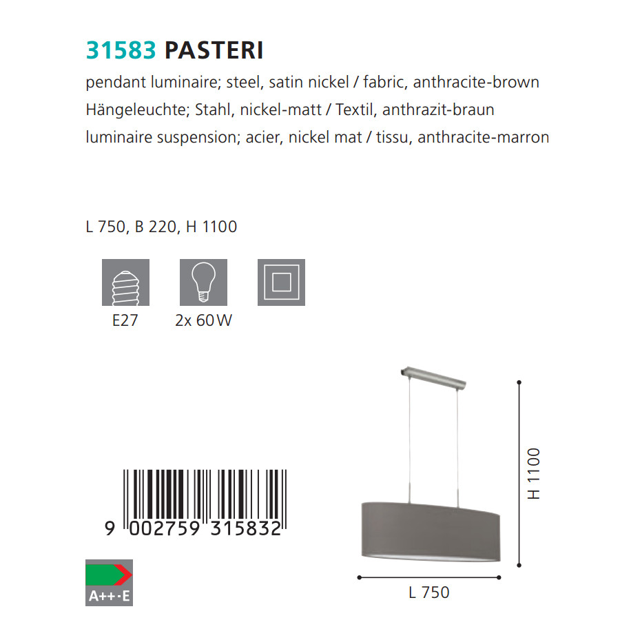 Люстра PASTERI ANTHRAZIT-BRAUN (31583), EGLO - Зображення 31583--.jpg