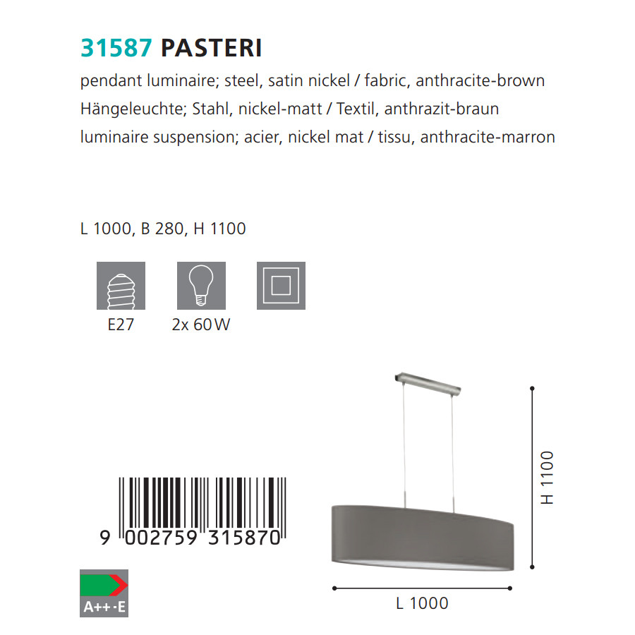 Люстра PASTERI ANTHRAZIT-BRAUN (31587), EGLO - Зображення 31587--.jpg