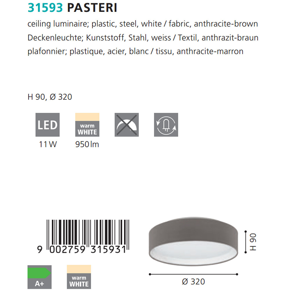 Світильник PASTERI ANTHRAZIT-BRAUN LED (31593), EGLO - Зображення 31593--.jpg