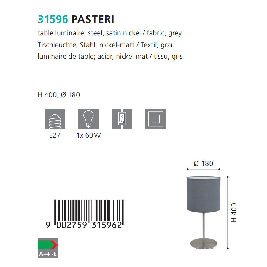 Настільна лампа PASTERI NICKEL-GRAU (31596), EGLO - Зображення 31596--.jpg