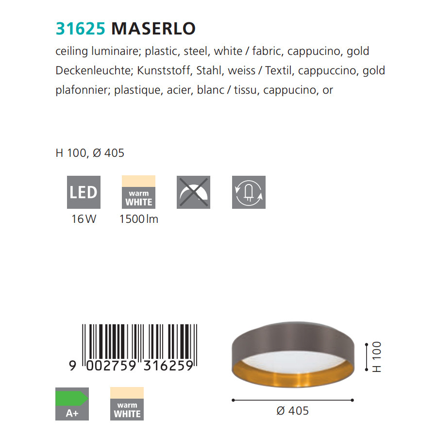 Світильник MASERLO CAPPUCCINO LED (31625), EGLO - Зображення 31625--.jpg