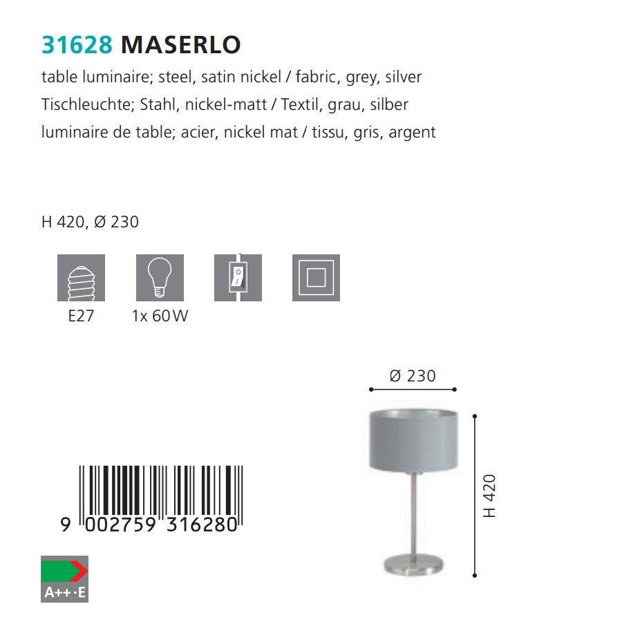Настільна лампа MASERLO NICKEL-GRAU (31628), EGLO - Зображення 31628--.jpg