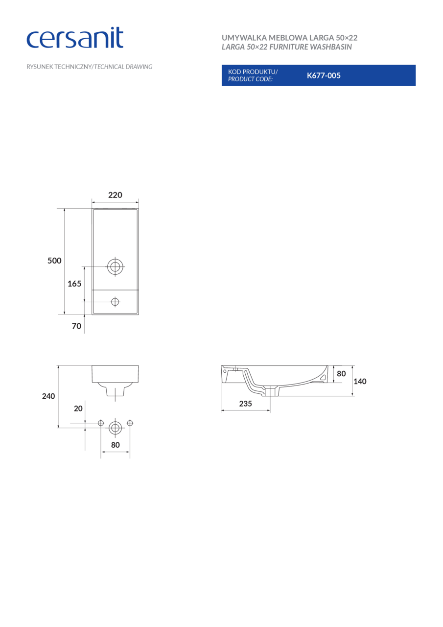 Умивальник 50 см Larga CCWF1008671603 Cersanit - Зображення 31635855-40bbc.png