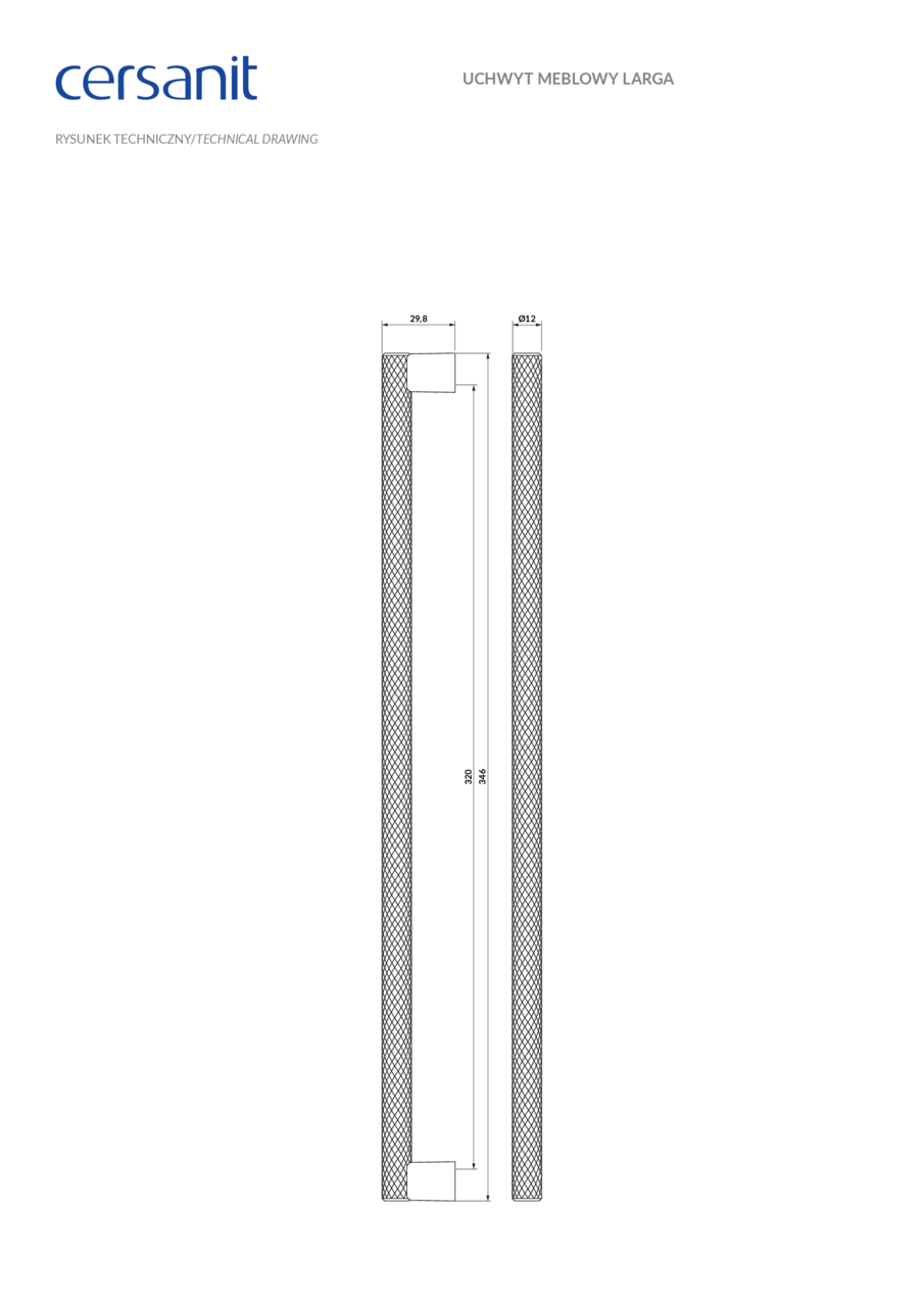 Ручка меблева Larga Black (2шт) FZAO1000981692 Cersanit - Зображення 31644979-3faf3.png