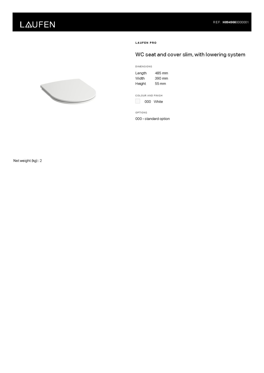 Крышка для унитаза Laufen PRO slim soft-close H8949660000001 LAUFEN - Зображення 3164764-8f710.jpg