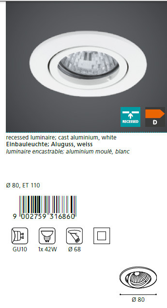 Точковий світильник TEDO 2700K (31686), EGLO - Зображення 31686--.jpg