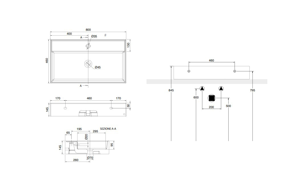 Умивальник Teorema 2.0 (511041) White matt, SCARABEO - Зображення 319254-8740e.jpg