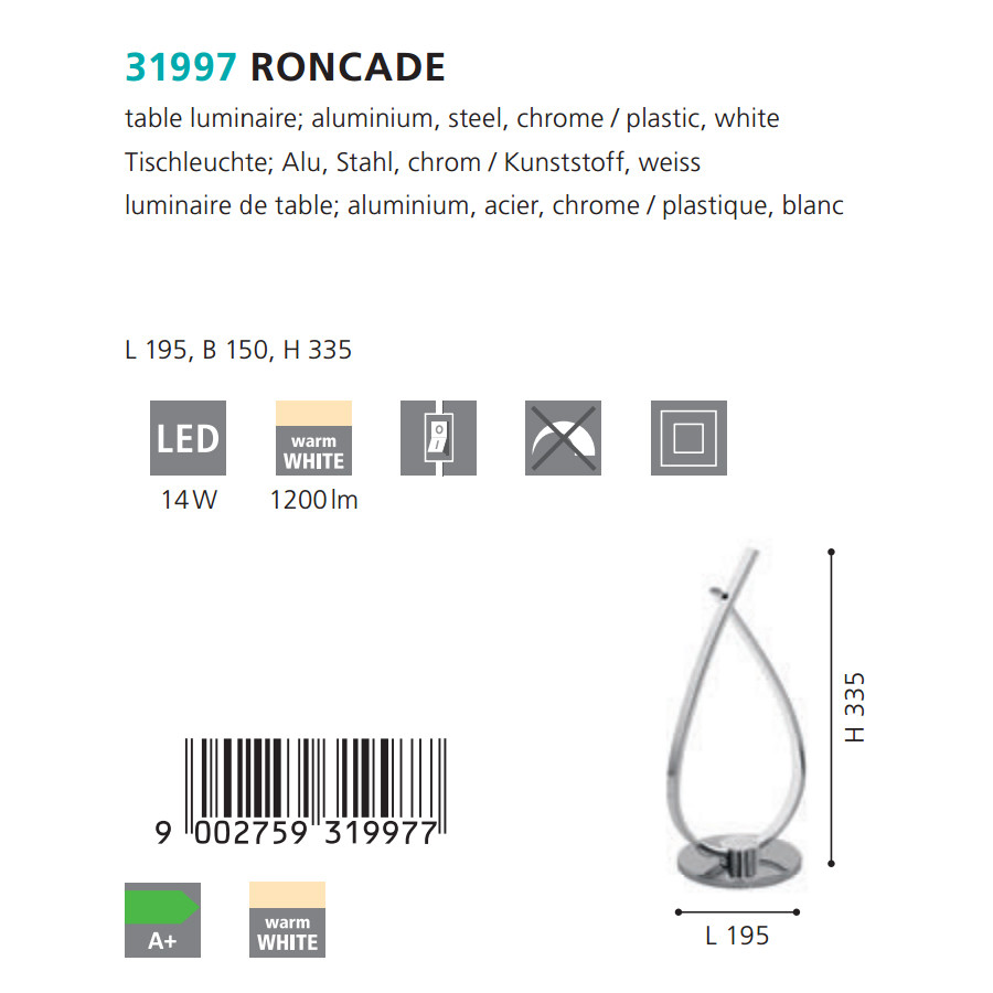 Настільна лампа RONCADE LED CHROM (31997), EGLO - Зображення 31997--.jpg