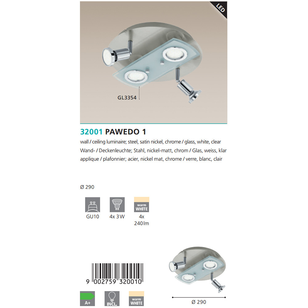 Спот PAWEDO 1 NICKEL-CHROM (32001), EGLO - Зображення 32001--.jpg