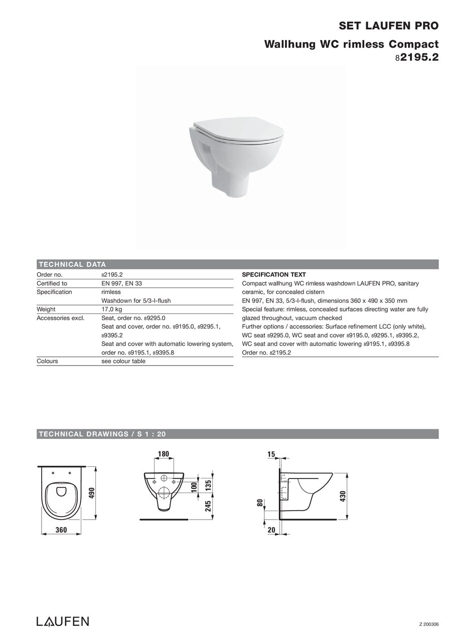 Унітаз підвісний з кришкою soft-close Laufen PRO Rimless LAUFEN - Зображення 3200119-aeb87.jpg