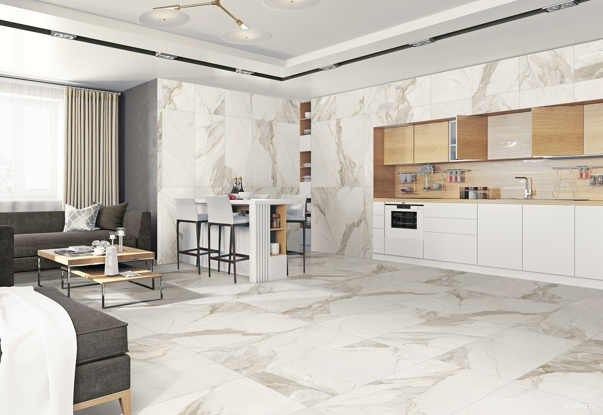 Плитка керамогранітна Calacatta Silver 120 Natural 600x1200x11 Azteca - Зображення 325049-05238.jpg