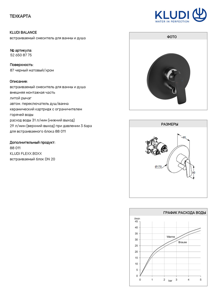 Змішувач Balance (526508775) чорний, Kludi - Зображення 325329-89164.jpg