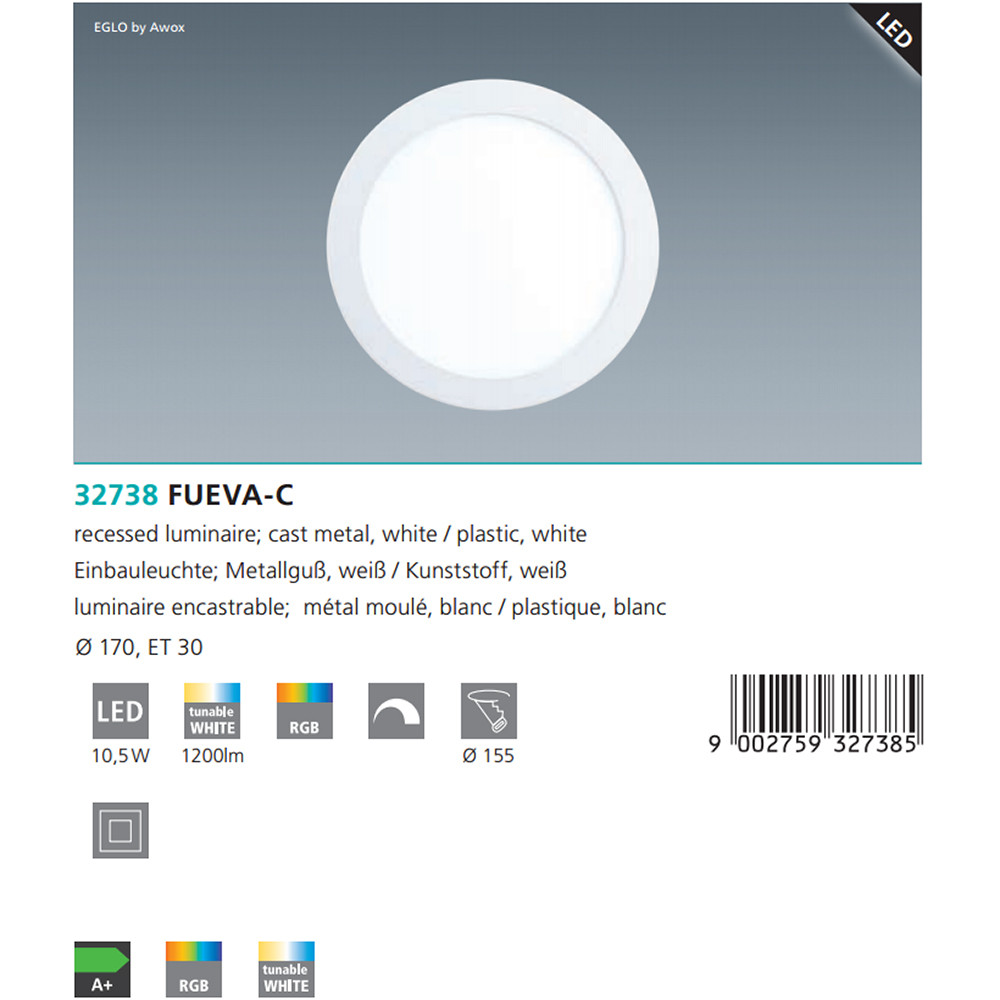 Точковий світильник FUEVA-C LED (32738), EGLO - Зображення 32738--.jpg