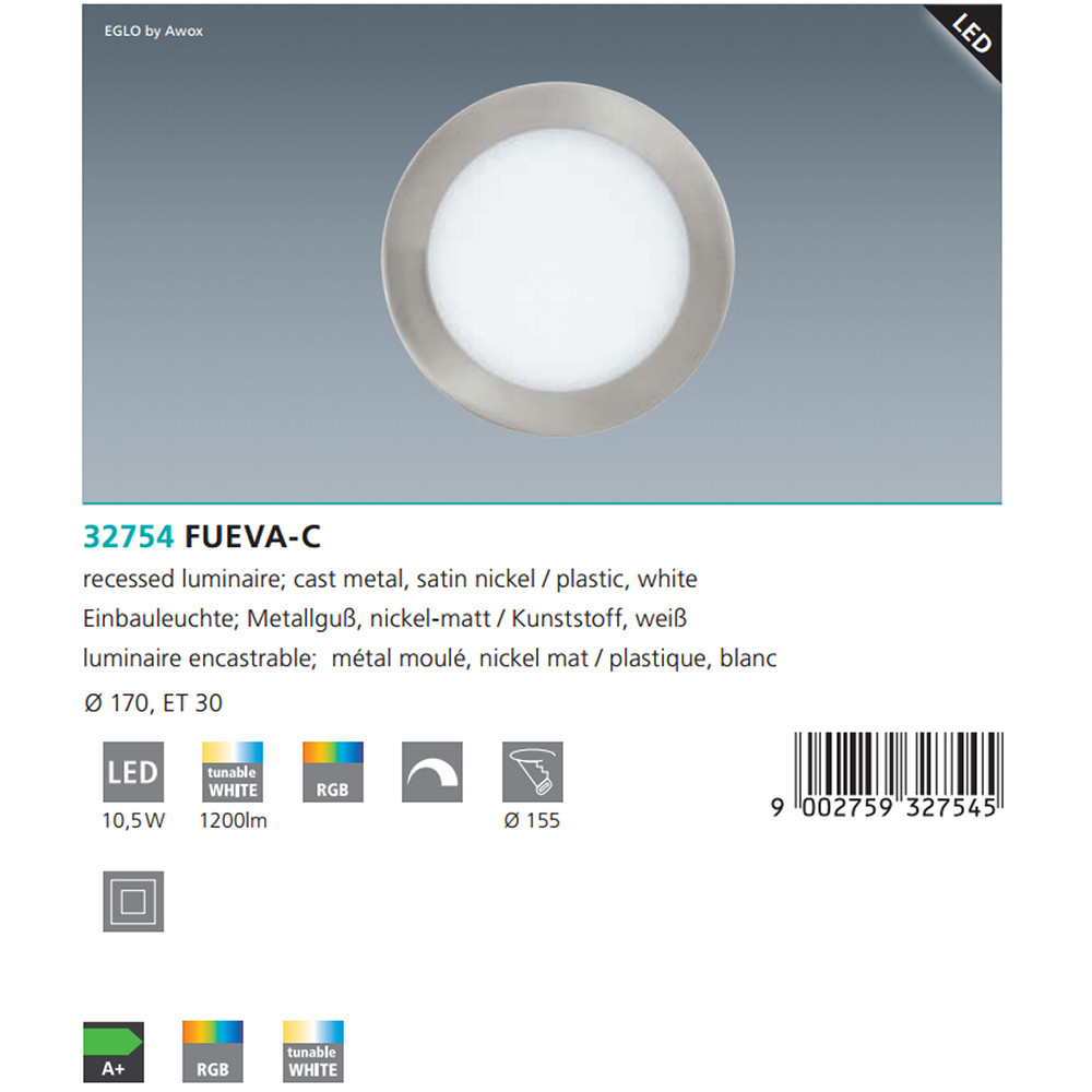 Точковий світильник FUEVA LED (32754), EGLO - Зображення 32754--.jpg