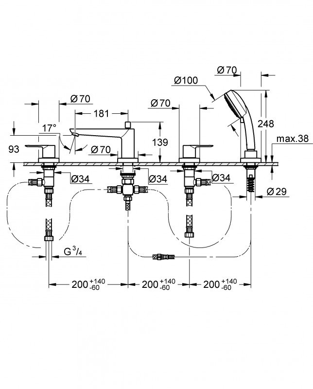 Змішувач для ванни BauLoop (2511900A), Grohe - Зображення 330289-fc49e.jpg