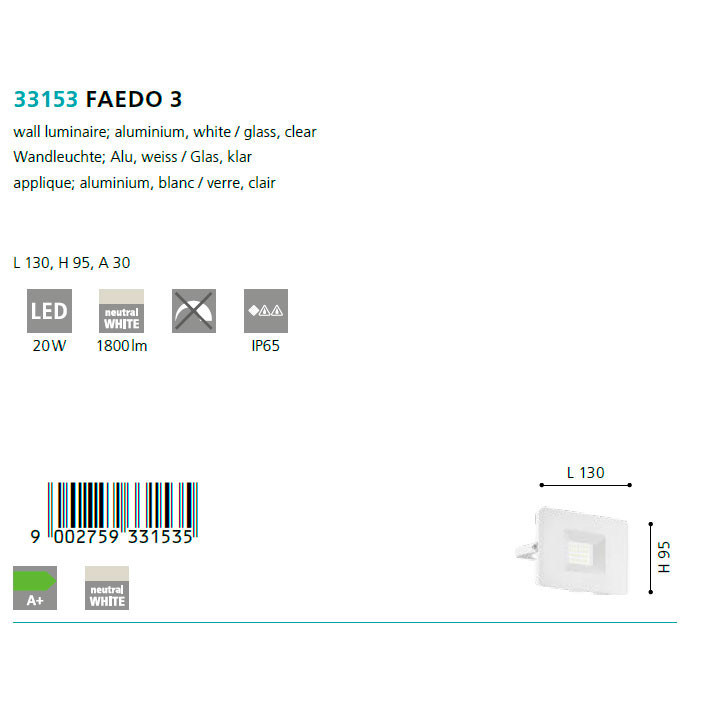 Світильник вуличний FAEDO 3 LED 20W (33153), EGLO - Зображення 33153--.jpg