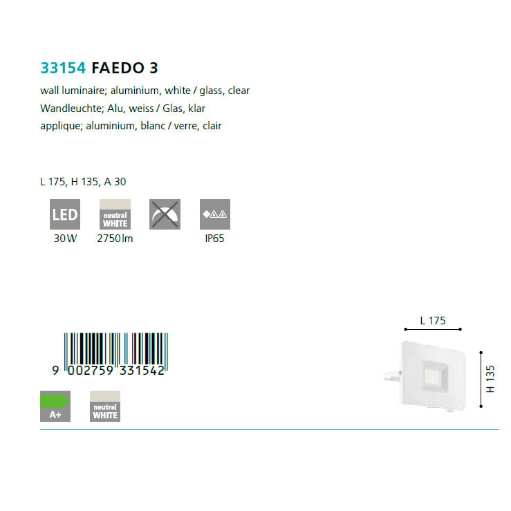 Світильник вуличний FAEDO 3 LED 30W (33154), EGLO - Зображення 33154--.jpg