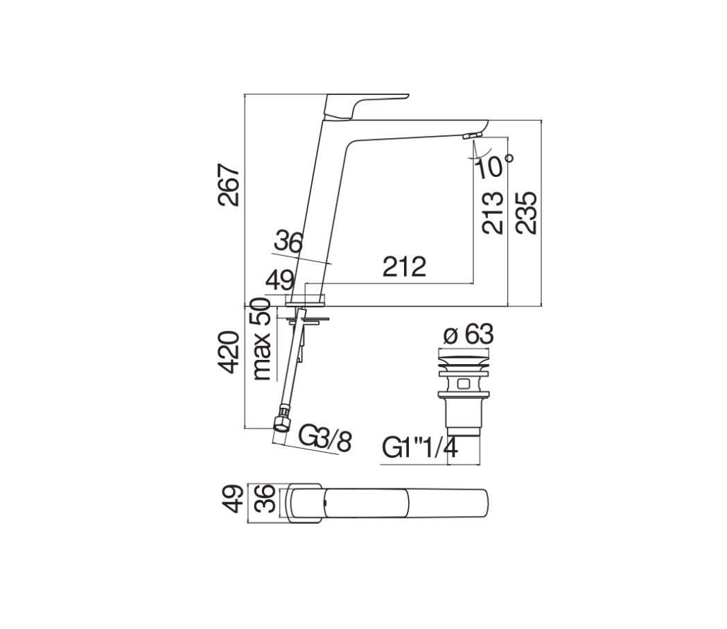 Змішувач для умивальника Acquaviva Velvet Black (VV103128-2BM), Nobili - Зображення 334544-39483.jpg