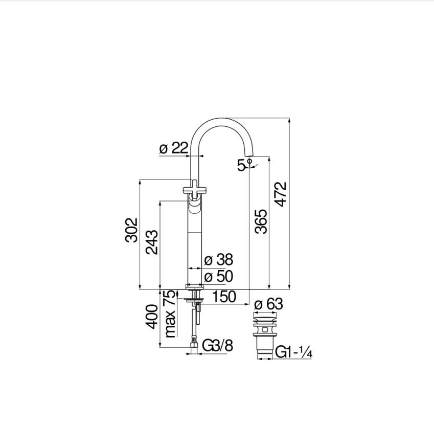 Змішувач для умивальника Lira (LR116228-2CR), Nobili - Зображення 334564-79b7d.jpg