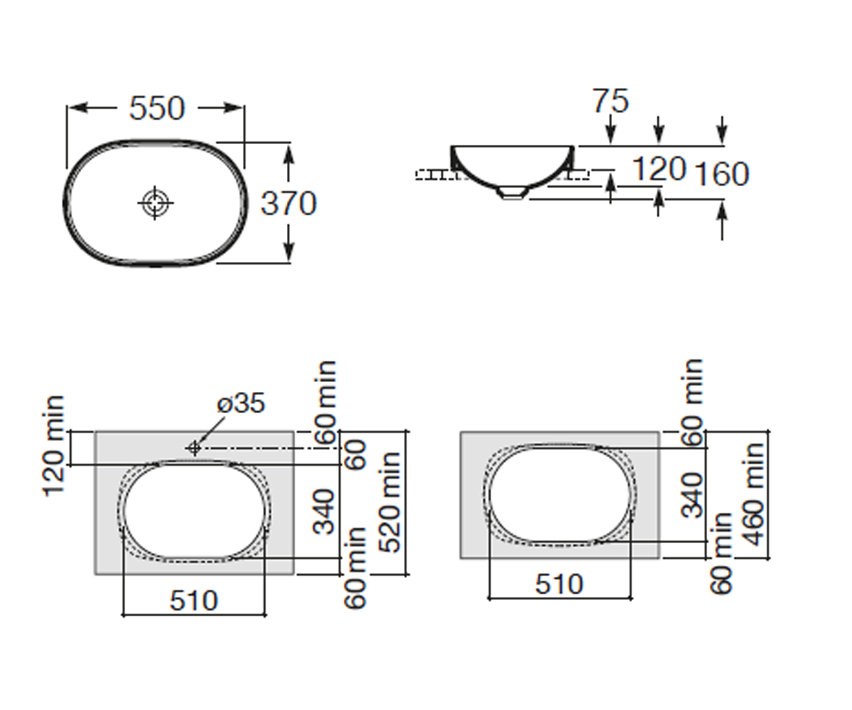 Умивальник Inspira Round 370х550 A327527000 Roca - Зображення 335984-6e0b2.jpg