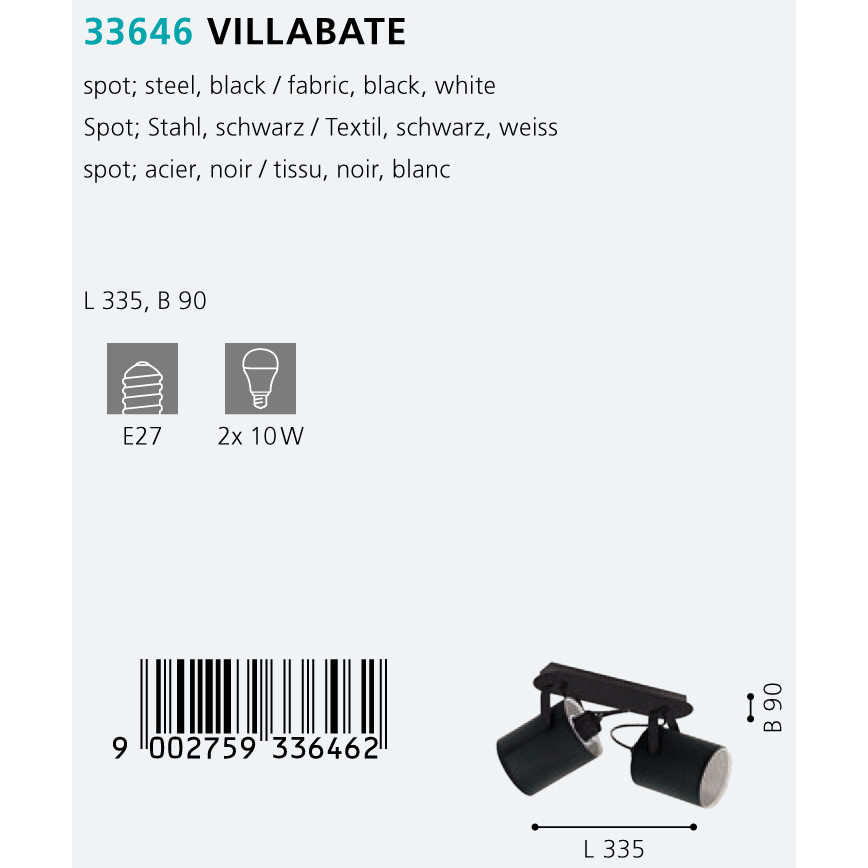 Спот VILLABATE  BALKEN (33646), EGLO - Зображення 33646--.jpg