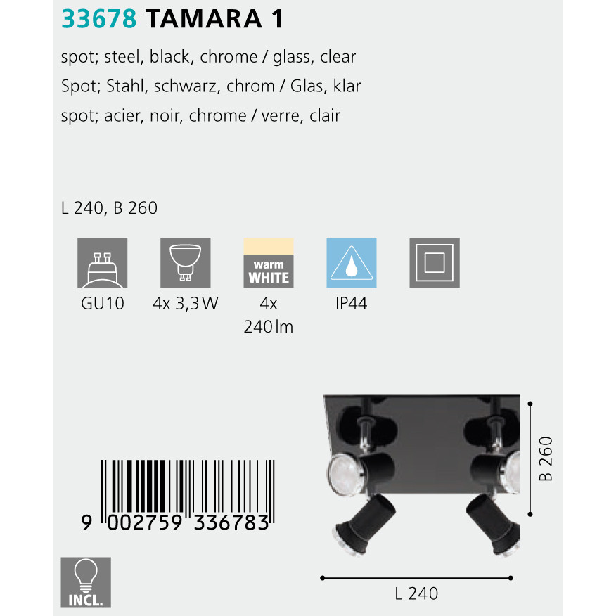 Спот TAMARA 1 QUADRAT (33678), EGLO - Зображення 33678--.jpg