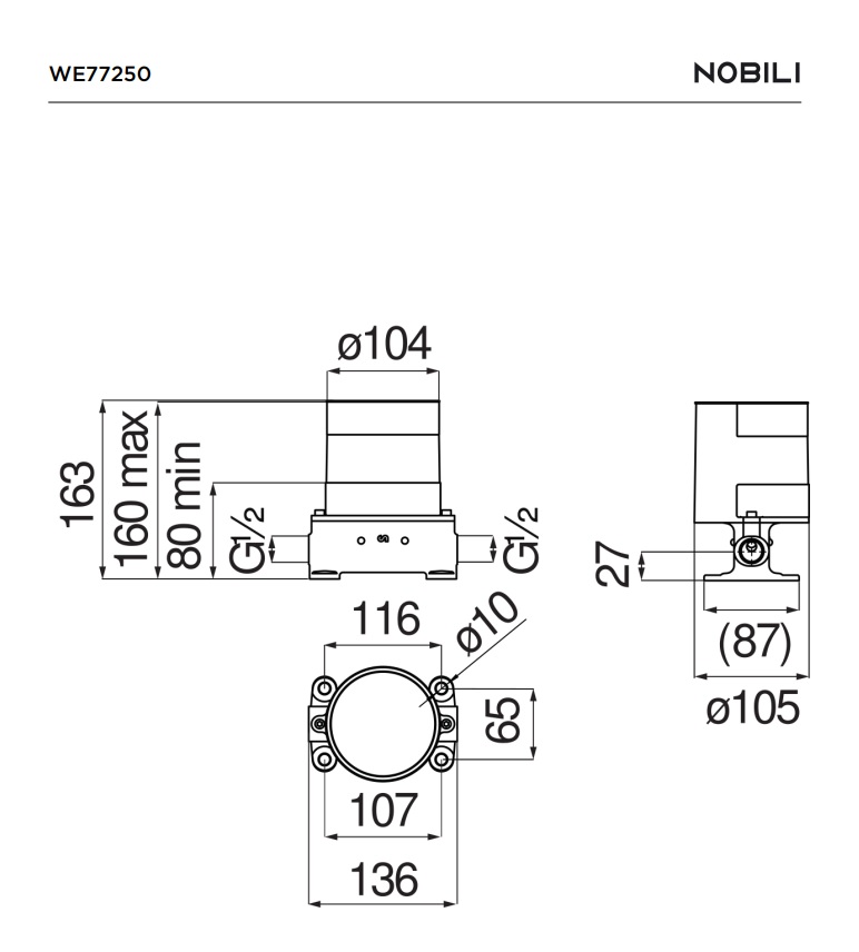 Вбудована частина змішувача (WE77250), Nobili - Зображення 343229-79d10.jpg
